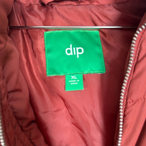 DIP Hooded Puffer Vest Rust Orange Quilted XL - Picture 4 of 8